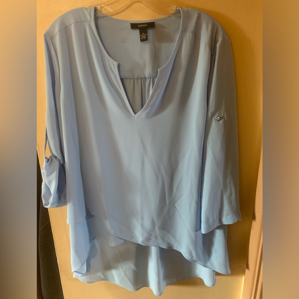 Alfani Baby Blue High Low Blouse - 14